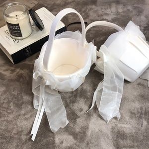 Set of 2 wedding flower girl basket.